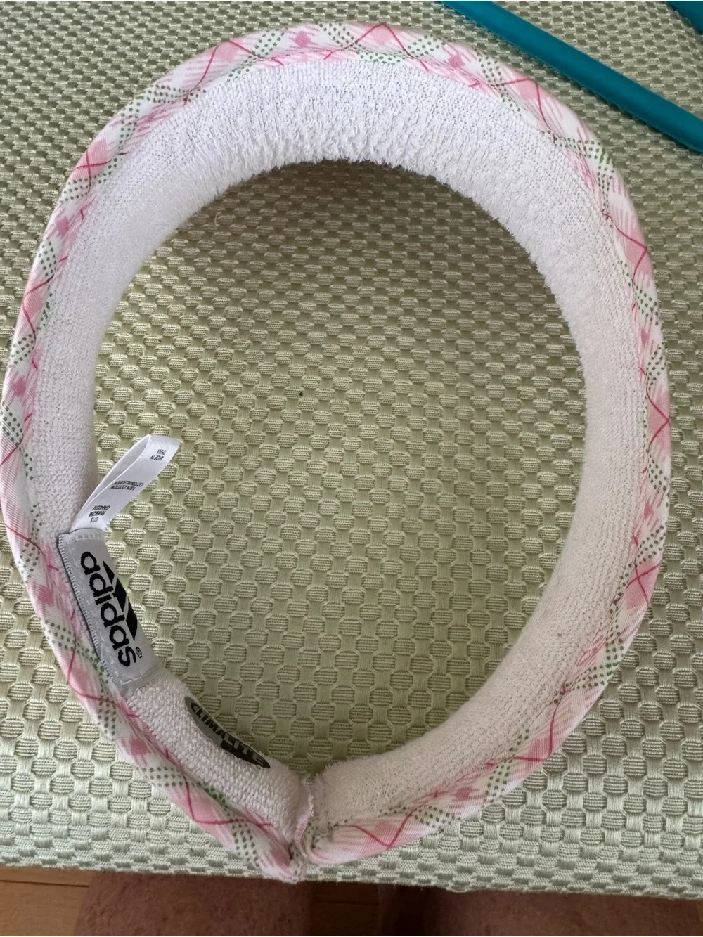 Adidas Pink OS Women’s Visor - White Logo open band for flexible sizing NWOT
